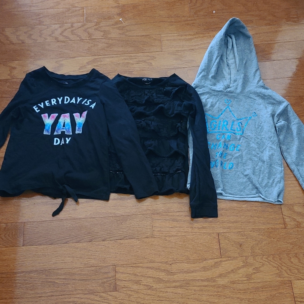 Bundle of 3 Girls Long-sleeved Shirts Size 8 by Justice